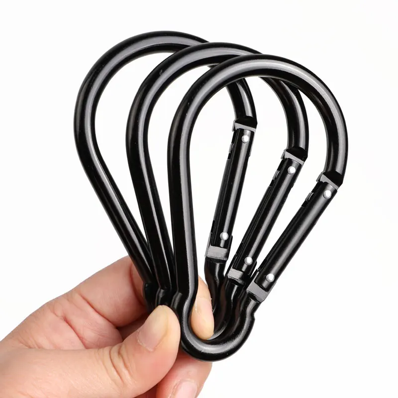 10cm oversized aluminum alloy all-black gourd-shaped carabiner bulb-shaped hook multifunctional keychain