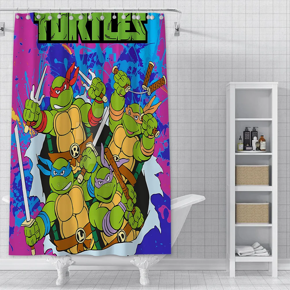 T-Teenage Mutant N-Ninja-Turtles Shower Curtain Waterproof Polyester Fabric Paint Bath Curtains Home Bathroom Curtain With Hook