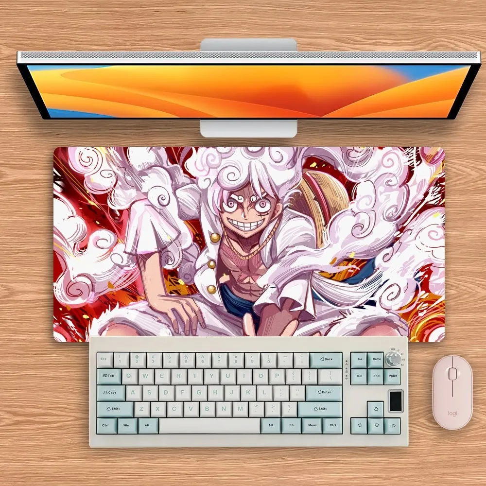 Bilibili Anime O-One Piece L-Luffy Gear 5 Mouse Pad Big Keyboard Desk Computer PC Mat Notbook Pad