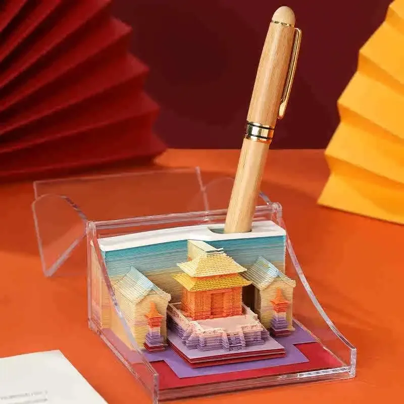 Catatan Tempel Stereo 3D Kreatif Budaya Hadiah Kelulusan Ulang Tahun Pertemuan Kantor Desain Seni Dekoratif Sobek