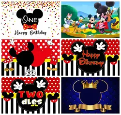 Disney Mickey Christmas Minnie Backdrop Boys and Girls Friends Background Mickey Mouse Kids Birthday Party Customize