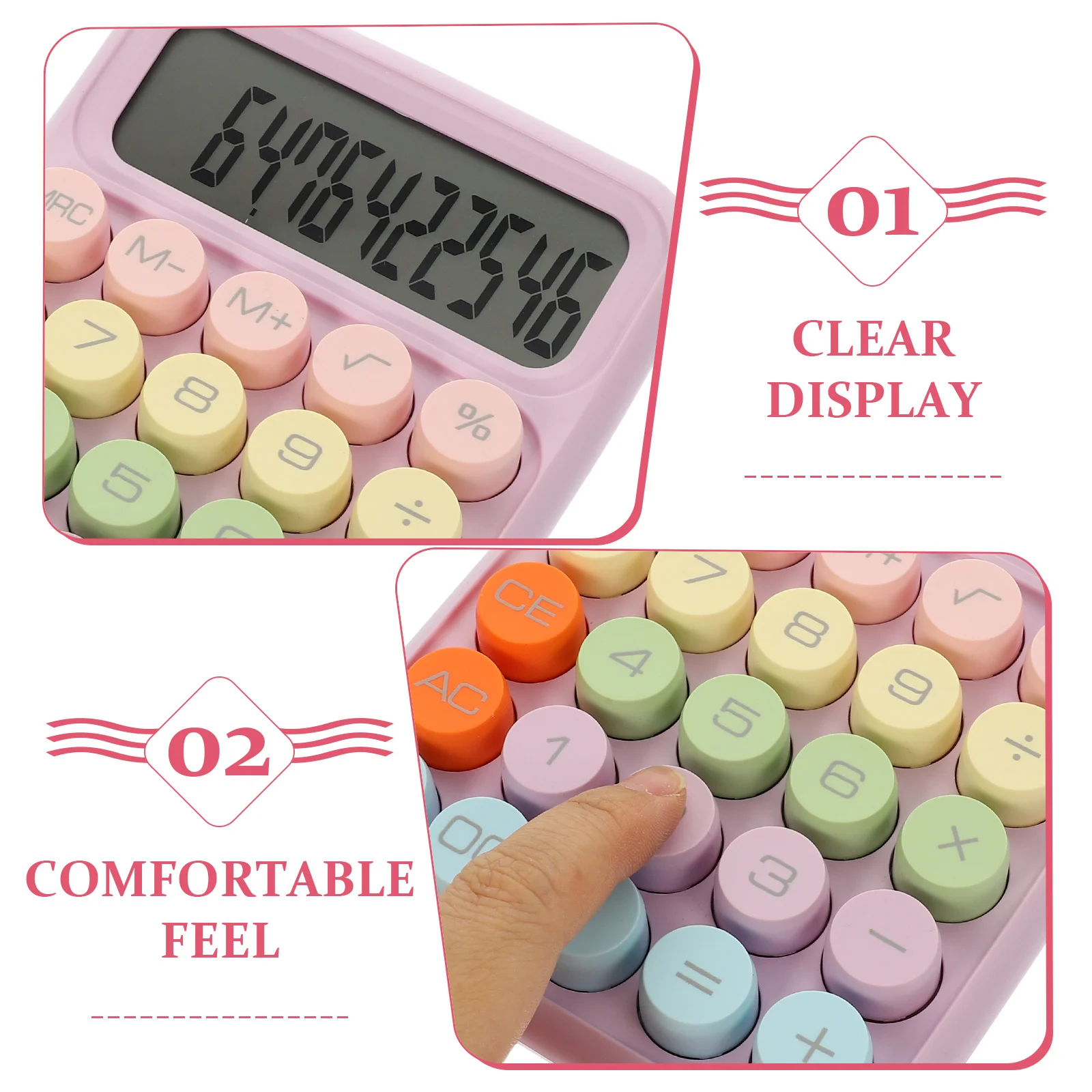 

Small Calculator Lightweight Portable Basic Calculation Tool For Students Office Desktop Use Aesthetic Colored Math Learning