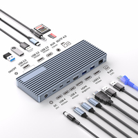 Thunderbolt 4 USB4.0 HDMI 8K USB C Docking Station 13 in 1 PD 85W DC 40Gbps Type C 8K 60Hz RJ45 1000M TF SD USB A 3.2 Gen2 HUB
