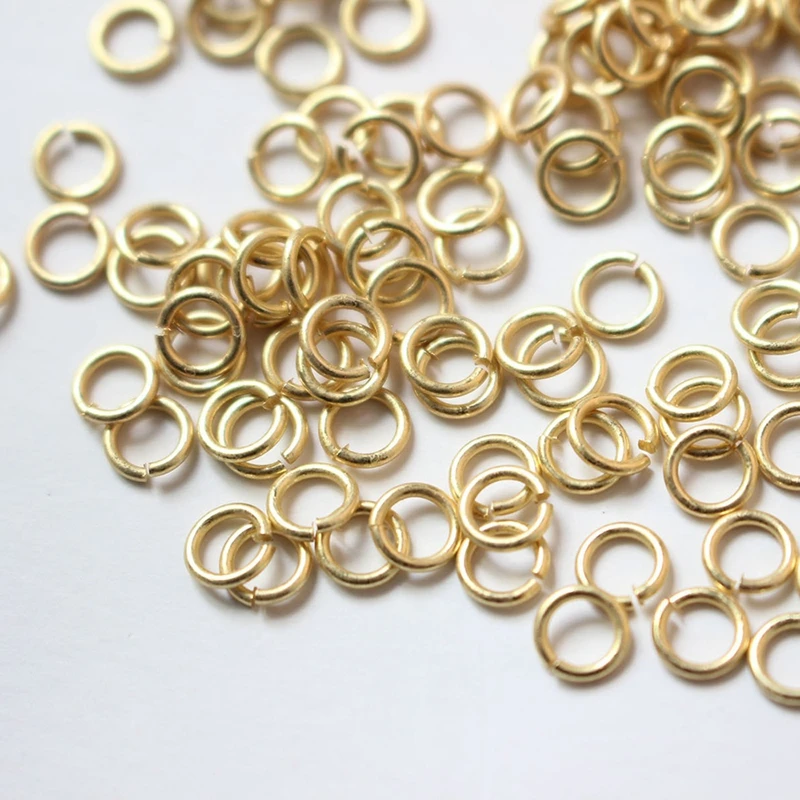 Matte Gold Split Jump Ring, Preservação de Cores, Jóias Fazendo Suprimentos, Acessórios para Brincos, Peças DIY, 50Pcs