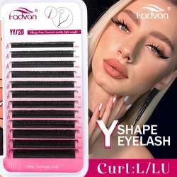 Fadvan L-curl YY Eyelash extensions Fox Eyes 0.07 Natural Soft YY Premade Fan Lashes Fox Eyes