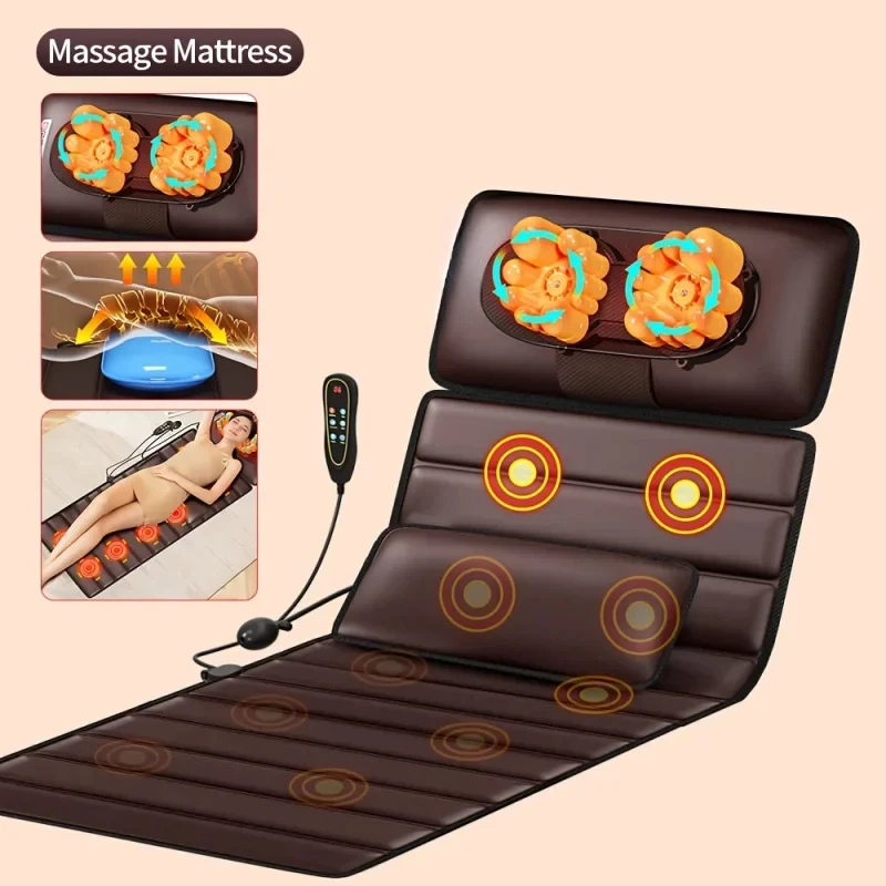 Massage Mat With Heat, 10 Nodes, Full Body Massage Mat, Adjustable Pillows Heating Pads, Full Body Massager For Neck