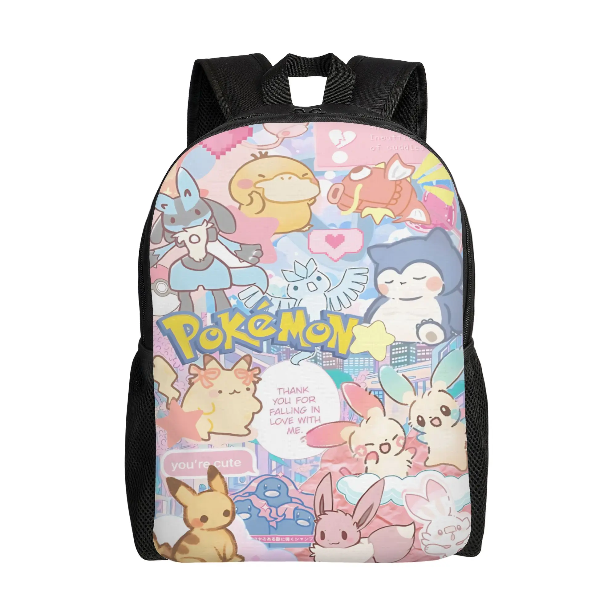 

Pokemon Backpacks Daypack Summer Vibes mochila Hiking Sturdy Shoulder Rucksack