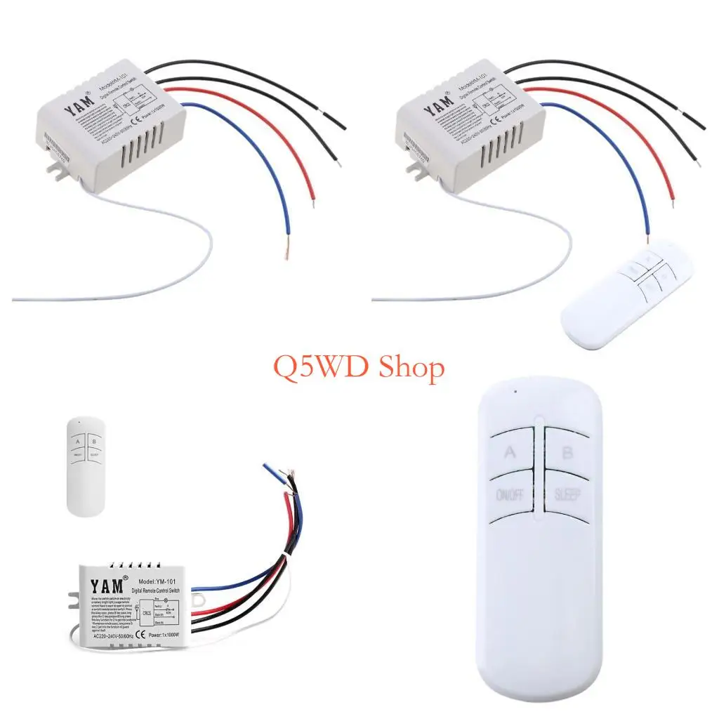 Q5WD 1 Channel Wireless Light Switch and Receiver Remote Control Lighting Fixture
