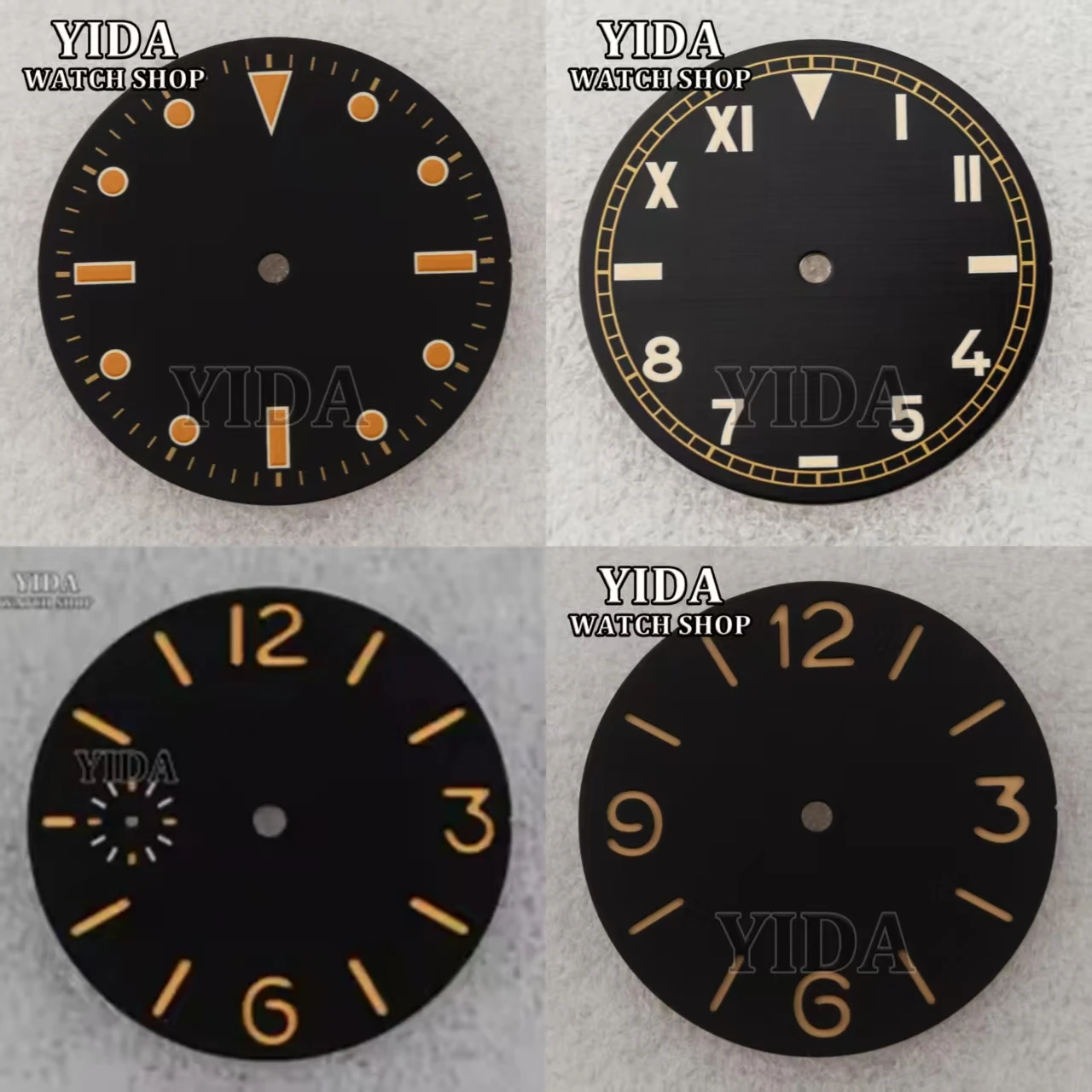 

39mm Black Watch Dial Green Luminous Face Fit PAM 6152 6154 Case ETA6497 6498 ST3600 3620 Hand Automatic Movement Repair Tools