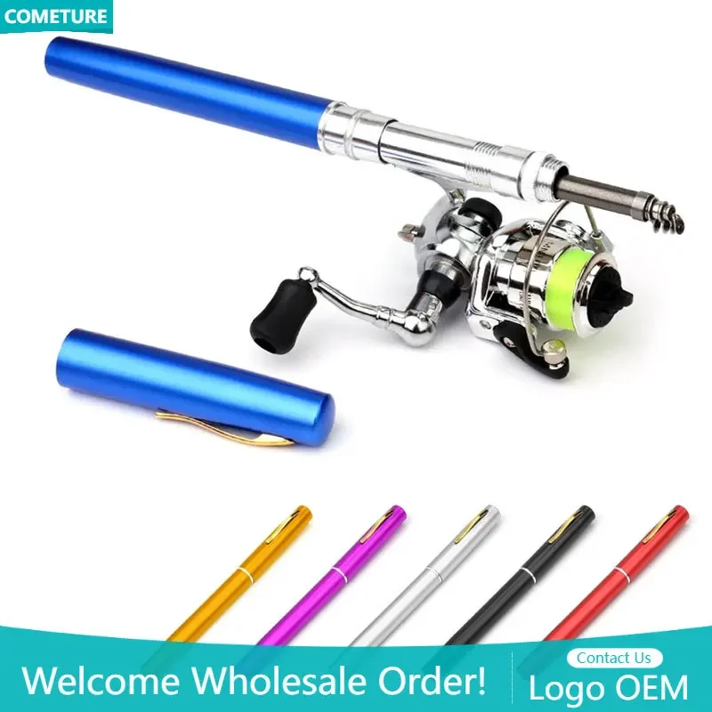 

1M Pocket Ice Fishing Rod Portable Baitcasting Rods Pole Aluminum Alloy Rotating Wheel Fishing Rod Spinning Reel Combo Kit