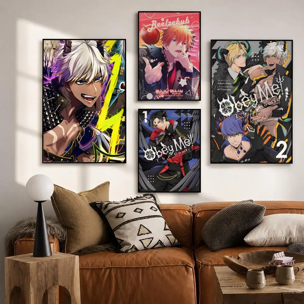 Video Game Obey Me! Poster HD poster wall art self-stick no-residue for home cafe office great gift
