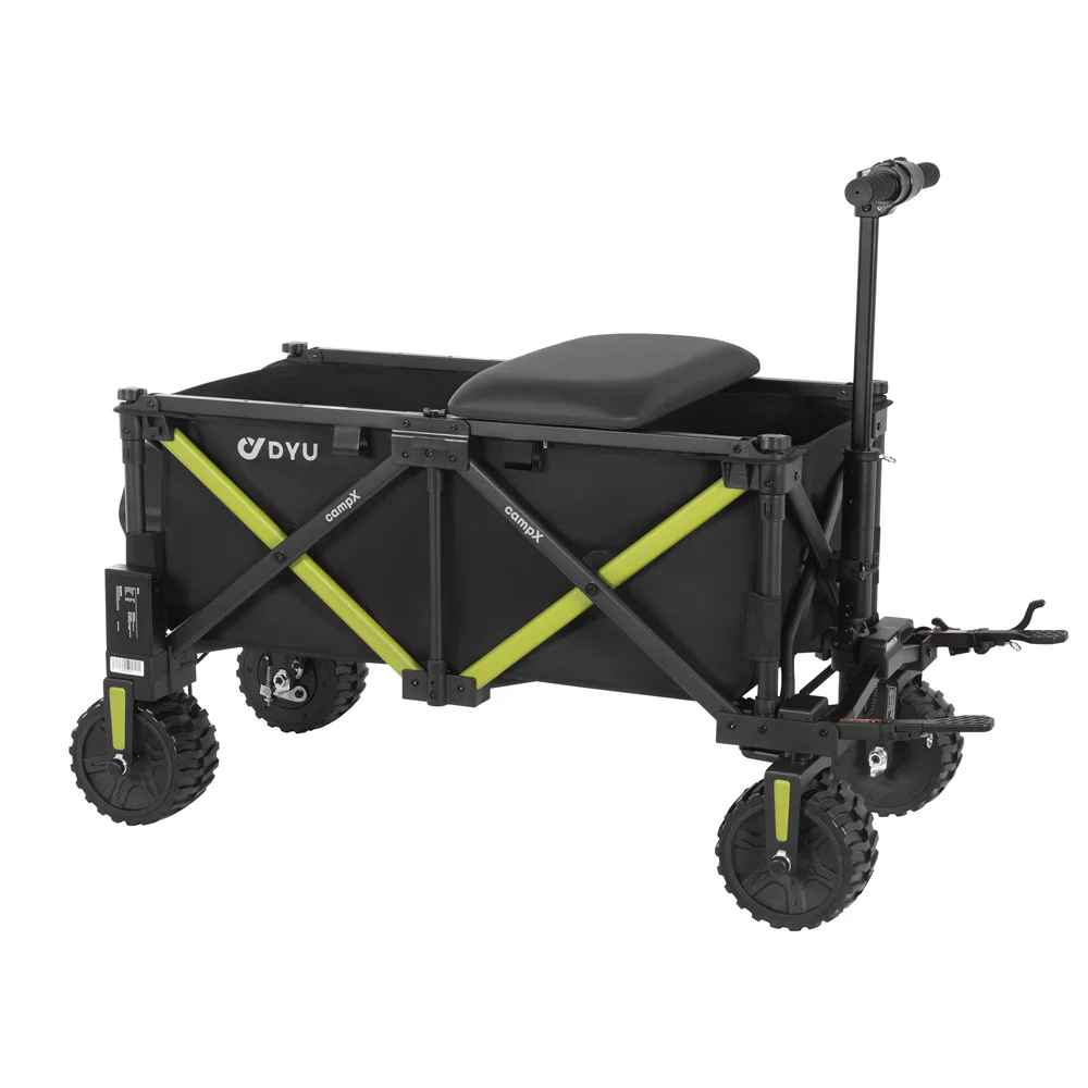 Wagon with Seat Beach Wagon Folding Beach Cart Foldable Trolley Travel Hand Truck Camping Riding Wagon