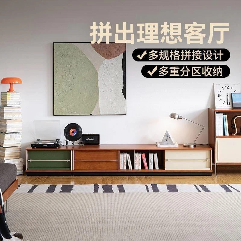 

Solid wood combination floor-to-ceiling living room household integrated small apartment storage cabinet locker