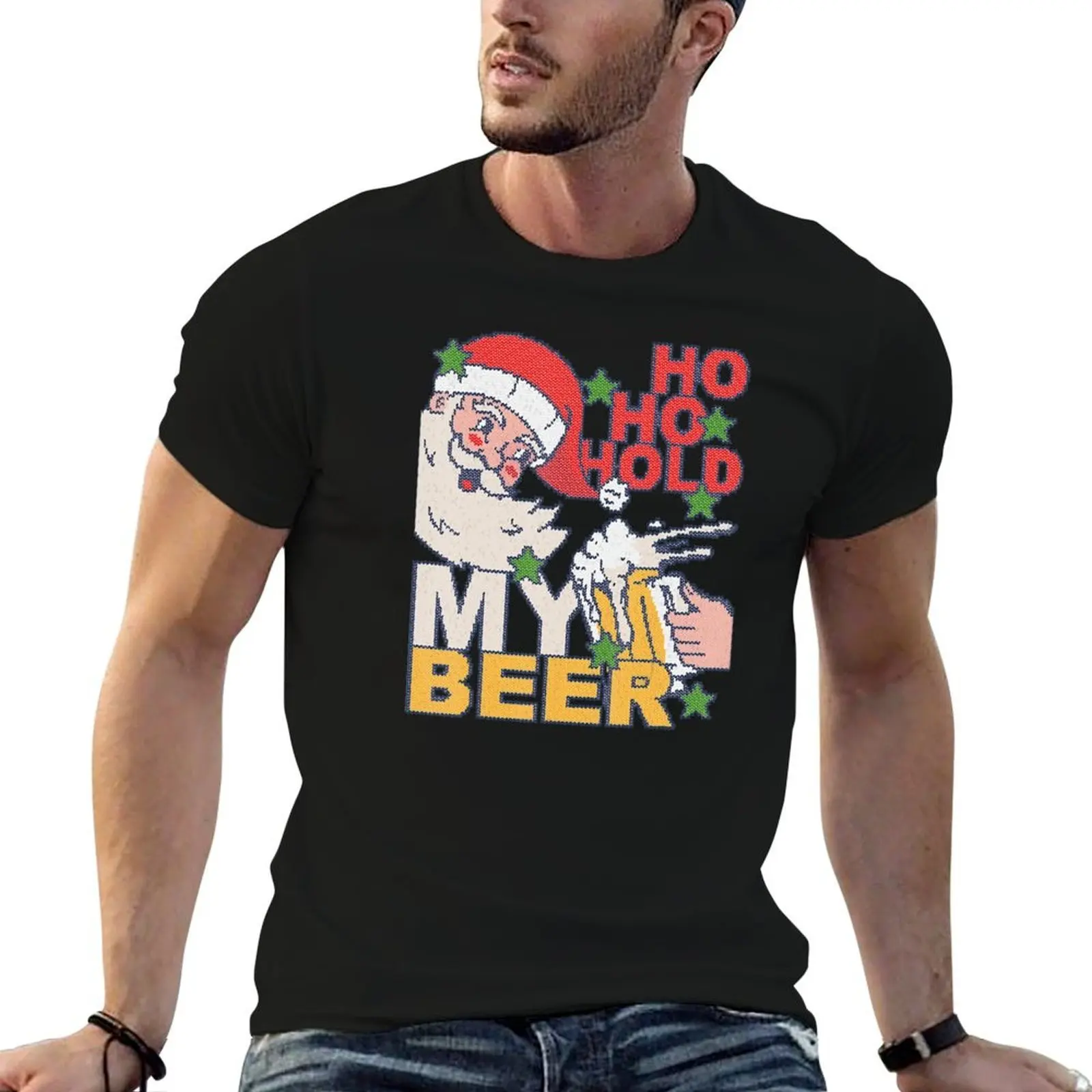 Ho Ho Hold My Beer Christmas Ugly Sweater, Funny Hold my Beer Ugly Sweater T-Shirt