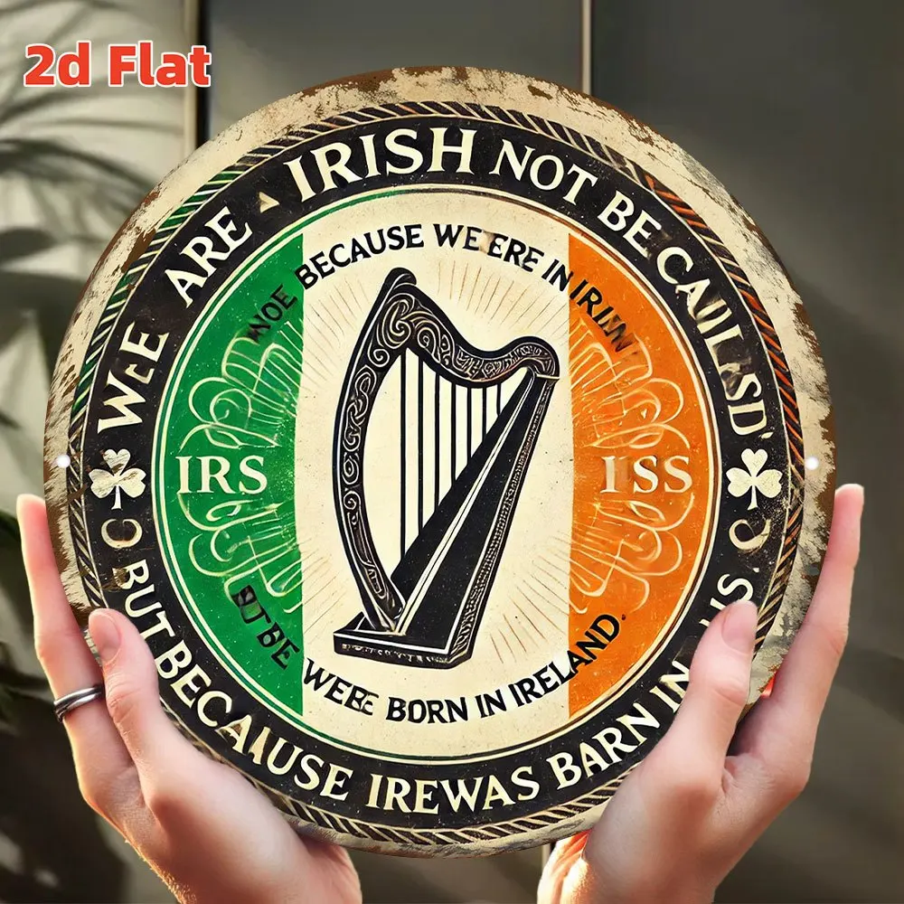 Irish Harp Metallschild Vintage Keltische Wanddekoration Blechschild für Zuhause, Bar und Café