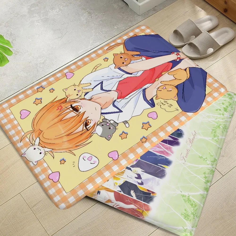 

Fruit Basket Anime Floor Mat Bathroom Mat Anti-slip Absorb Water Long Strip Cushion Bedroon Mat Welcome Doormat