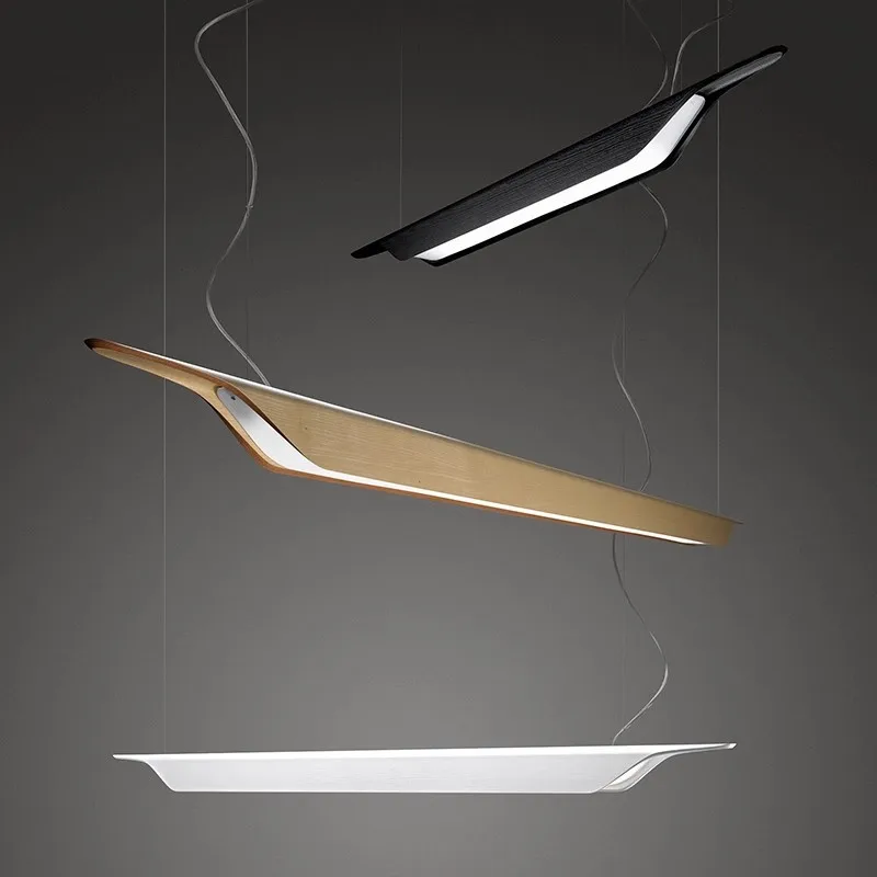 Designer minimalist long office chandelier Nordic line hall model room restaurant light