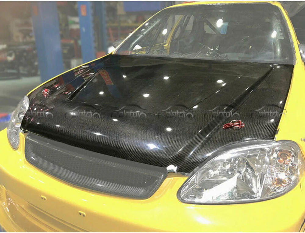 غطاء محرك غطاء محرك السيارة من الكربون لهوندا سيفيك EG EK 6TH Type R Si 1996+