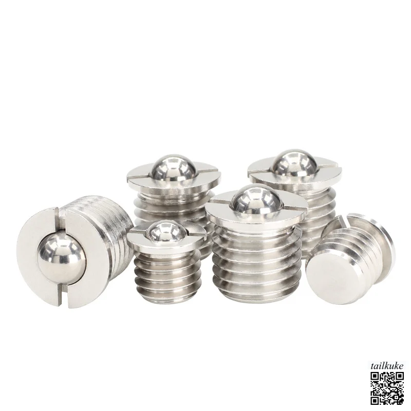 304 Stainless Steel Flange Ball Head Plunger Spring Press in Type Collision Ball Thread Positioning Ball Step Wave Ball