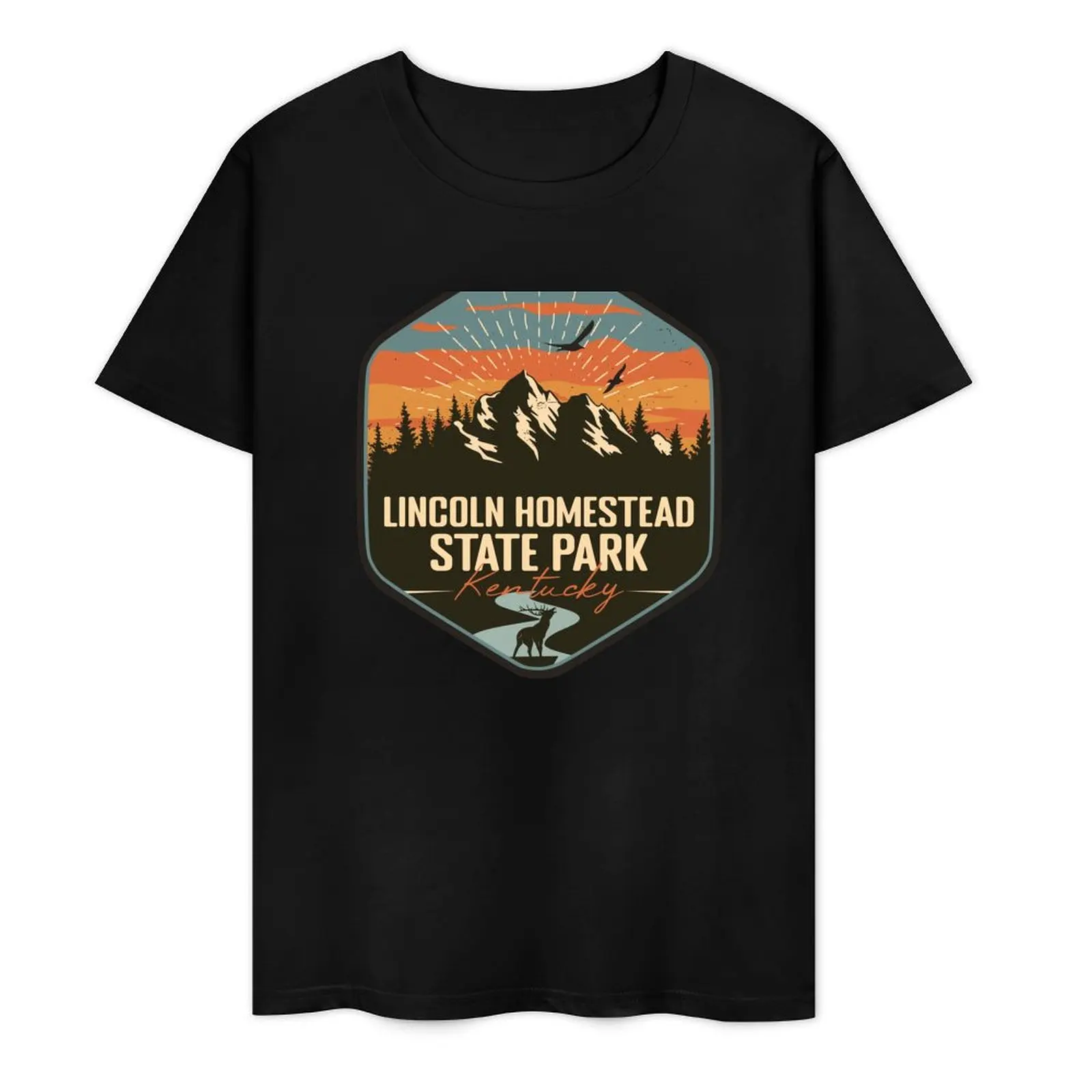 

Lincoln Homestead State Park Kentucky - KY Retro Souvenir Badge T-Shirt anime t shirts plus size tops Short sleeve tee men