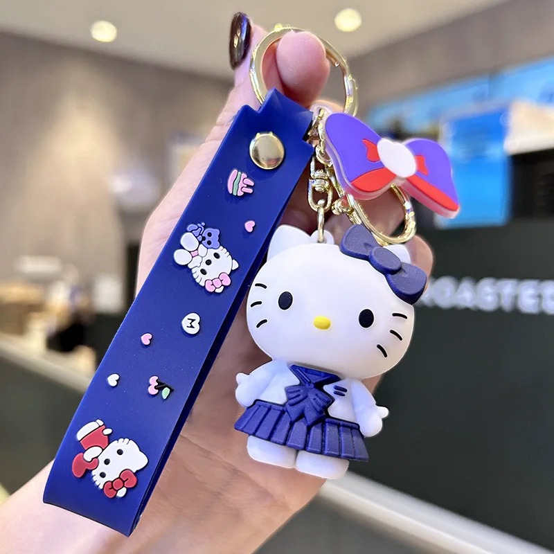 Kawaii Sanrio Keychain Cute Cartoon Hello Kitty Keychains KT Cat Car Key Ring Backpack Pendant Ornaments Jewelry Holiday Gifts