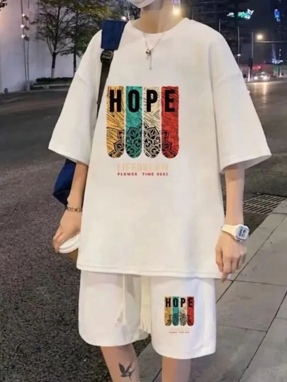 

Большие размеры 300 Pou American Casual ort Sve Комплект брюк с пятью точками Мужская подростковая футболка orts Спортивный комплект из двух предметов для отдыха