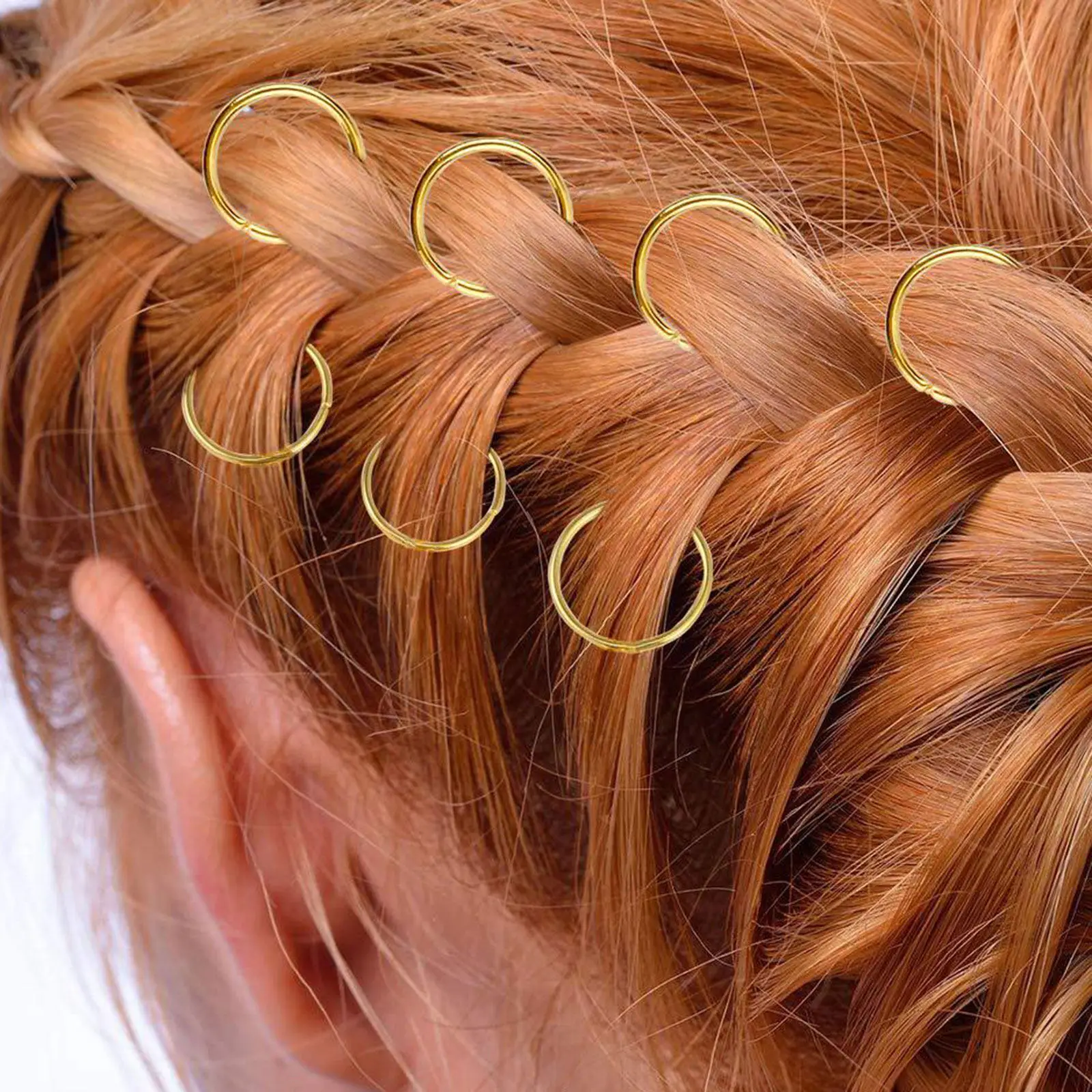 80Pcs Metal Round Clip Hair Jewelry for Braids Dreadlocks Beads Braiding Accessories Hair Cuffs Rings Charm DIY Design