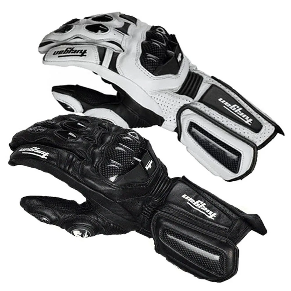 Motorcycle Gloves Black Racing Genuine Leather Motorbike White Road Riding Team Glove Men Summer Winter
