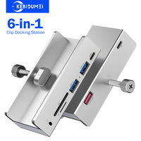 6-in-1 Clip Docking Station USB Hubs USB C Docking Station USB 3.0 5Gbps Transmission USB Splitter for PC Laptop Macbook Pro