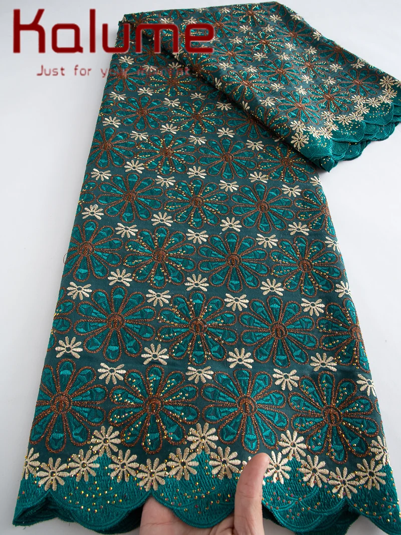 Kalume 2026 African Swiss Voile Lace Fabric Embroidery African Cotton Lace Fabric Newest Nigeran Lace for Sewing Party F4416
