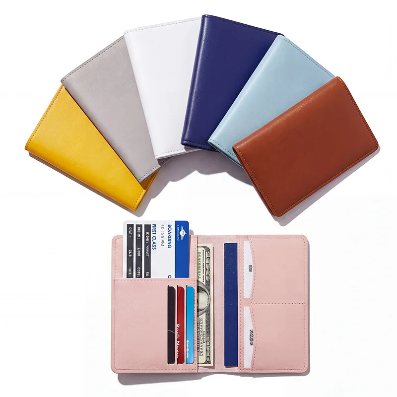 Credit Card Holder for Men Women Unisex Thickened PU Leather Passport Wallet Ticket Holder Passport Cover Protector