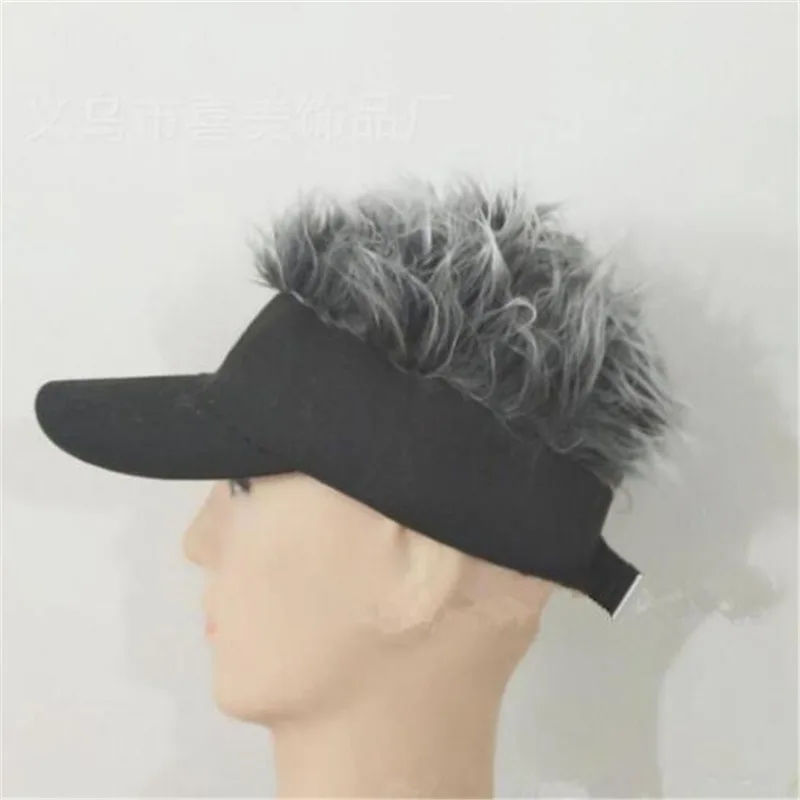 Fashion Hair Sun Visor Caps Adult Baseball Hat With Spiked Wigs Men Women Casual Concise Sunshade Adjustable Sun Visor Golf Hat