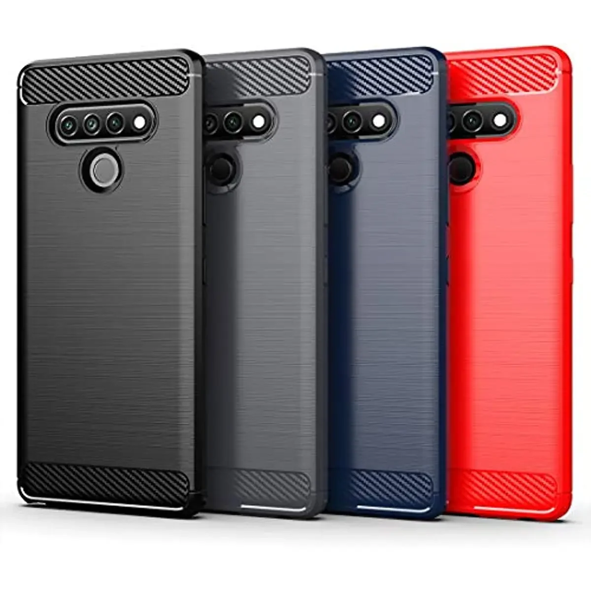 TPU Brushed Case for LG Stylo 6 / Stylo 7 5 4 / Q Stylus Soft Silicon with Texture Carbon Fiber Design Cover