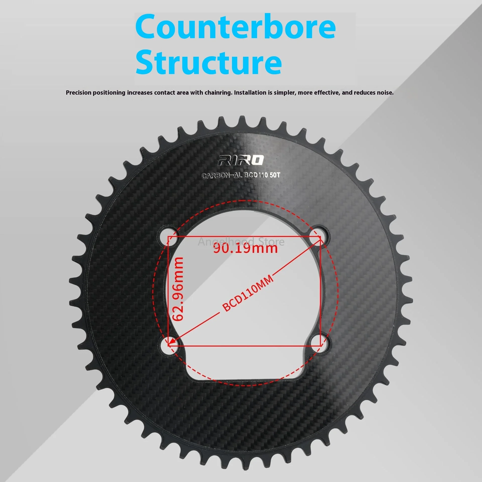 Bike Carbon Chainring 110 Bcd for Shimano R7000 R8000 R9100 R7100 R8100 R9200 Ultralight Double Disc 4 Bolt Chainwheel