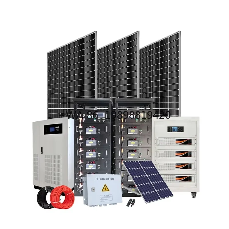 6KW 12KW Off Grid on Grid Hybrid All-in-one Photovoltaic Equipment Solar Energy System with Power Wall Battery