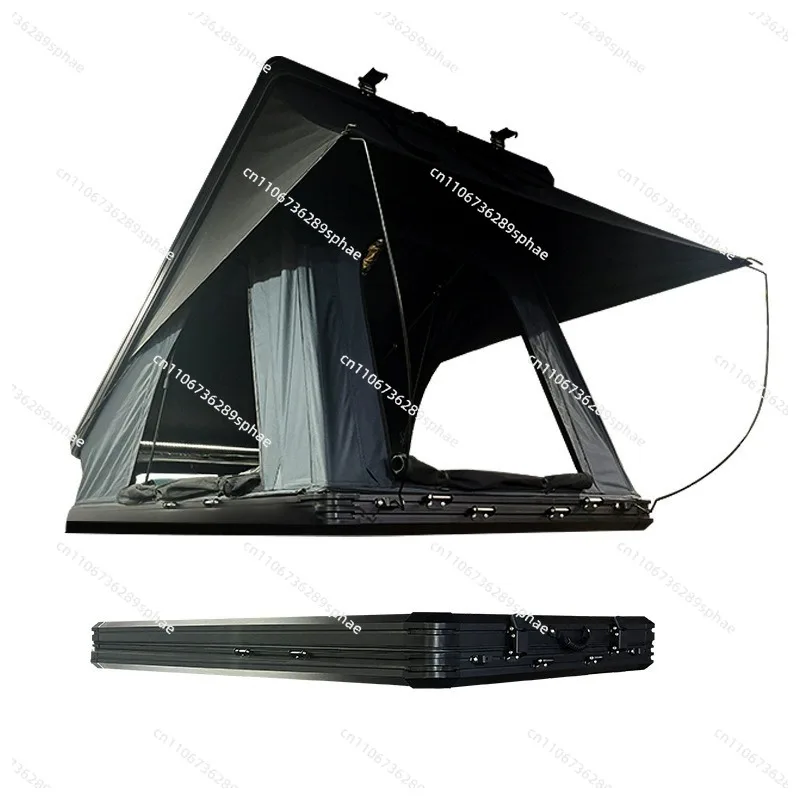 Vehicle-Mounted Hydraulic Roof Tent,Aluminum Alloy Triangular Pop-Up Camping Tent for Outdoor Travel and Self-Driving Tours