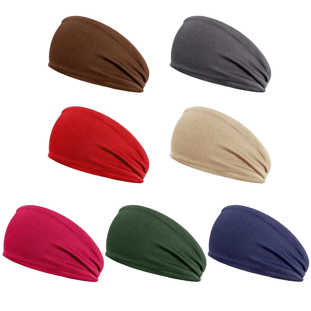 Men Women Sports Headband Elastic Fitness Sweatband Hair Bandage Running Quick-Drying Headband for Jog Basketball Running