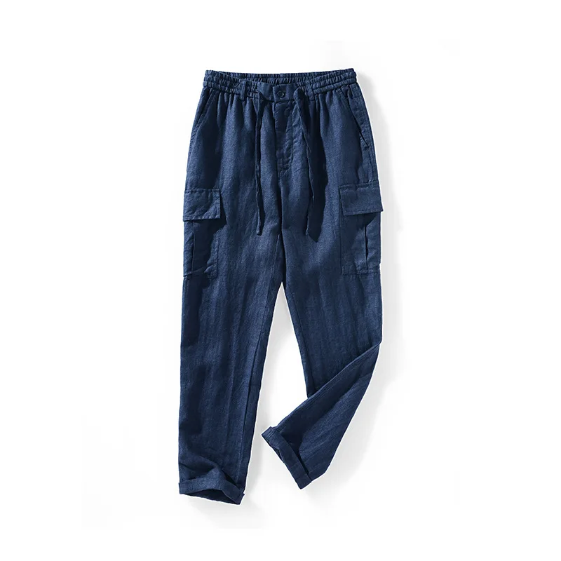 2025 Spring New Linen Pants Mid-waist Loose Youth Breathable Linen Casual Pants