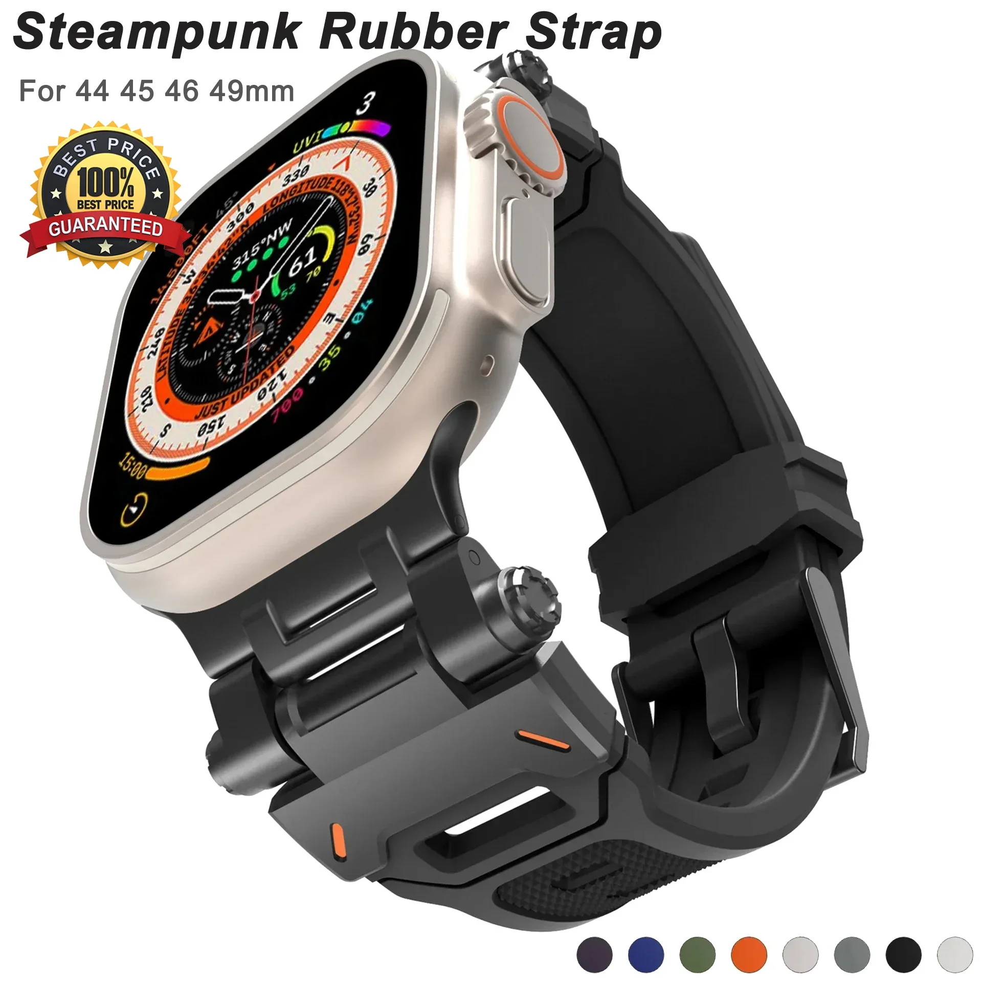 TPU Sports Rubber Band For Apple Watch Ultra 2 49mm 45mm 44mm 42mm Soft Silicone Strap For iWatch Series 9 8 7 6 5 4 se Bracelet