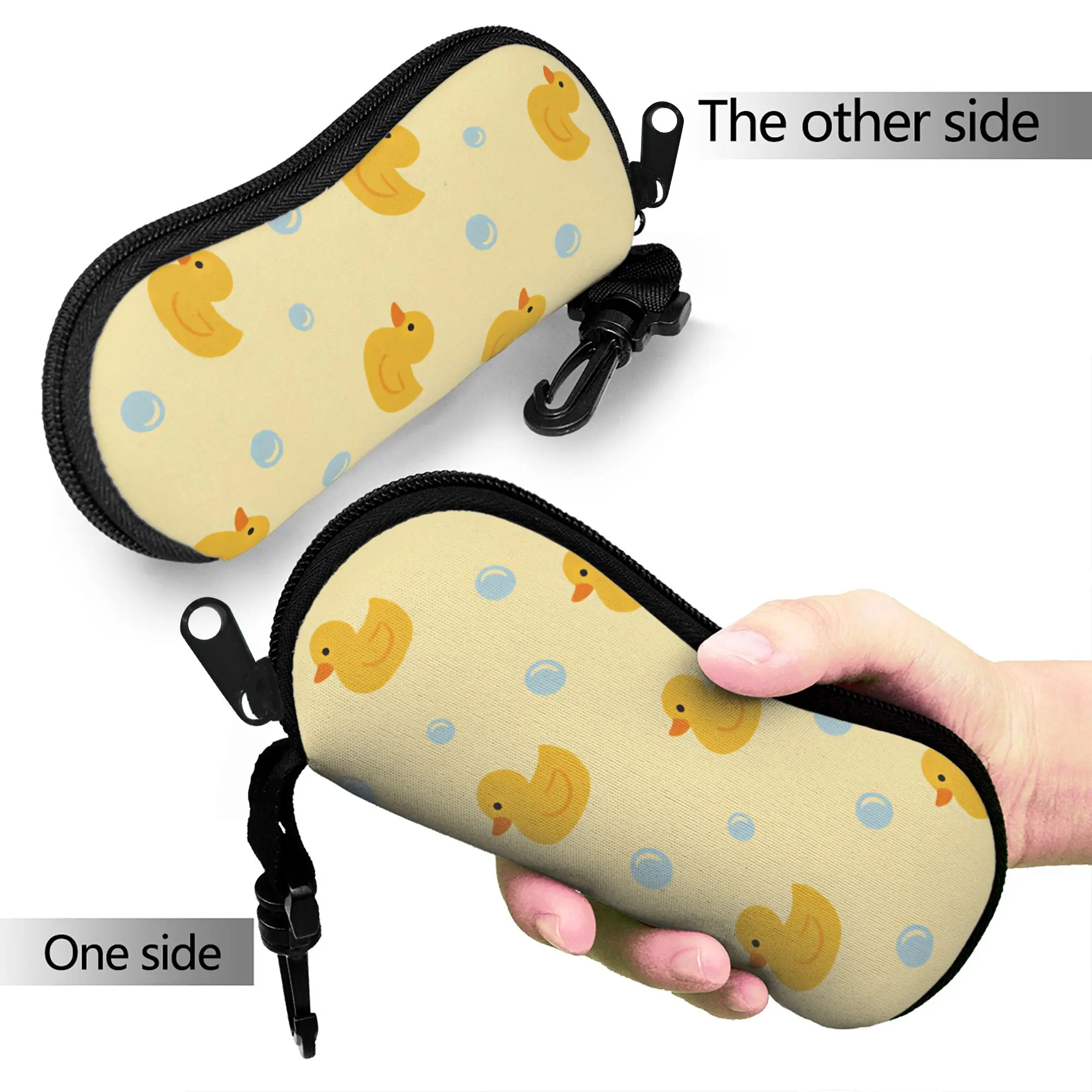 Cartoon Duck   Glasses Case Cover  Print Sunglasses Pouch Fashion Pocket Eyeglass Protector Men Women Eyewear Storage