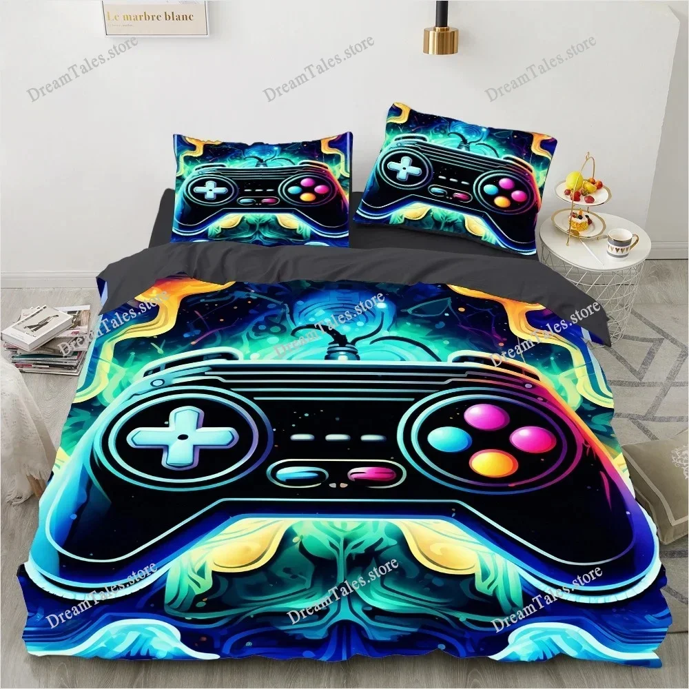 Nenon Game Joystick Bedding Set Retro Gamer ComforterQuilt Cover Set Digital Duvet Cover Set Black Gamepad Gaming Luxury Gift741