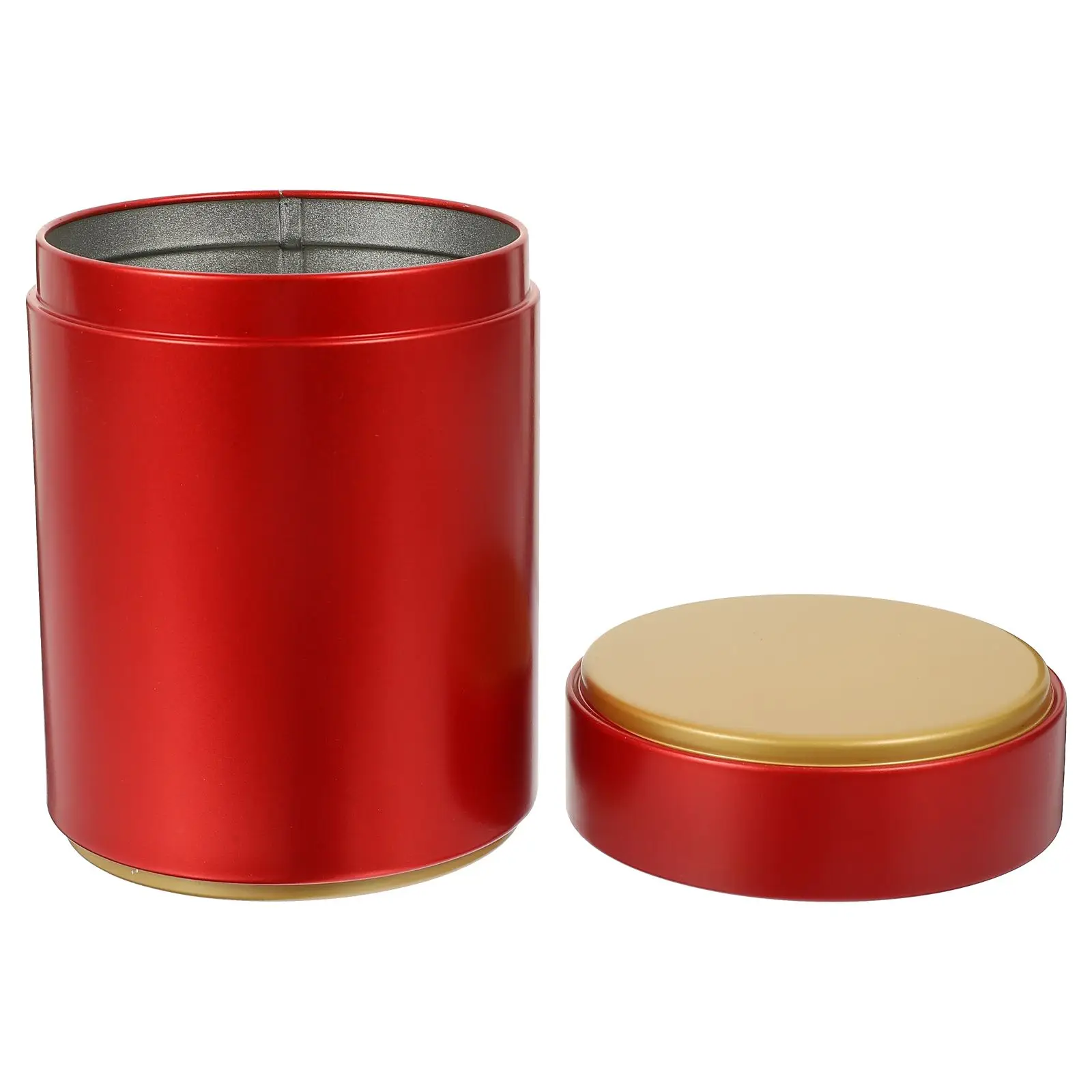 

Tea Jar Gift Box Red Storage Tin Loose Leaf Canister Airtight Lid Holder Coffee Bean Container Decorative Storage