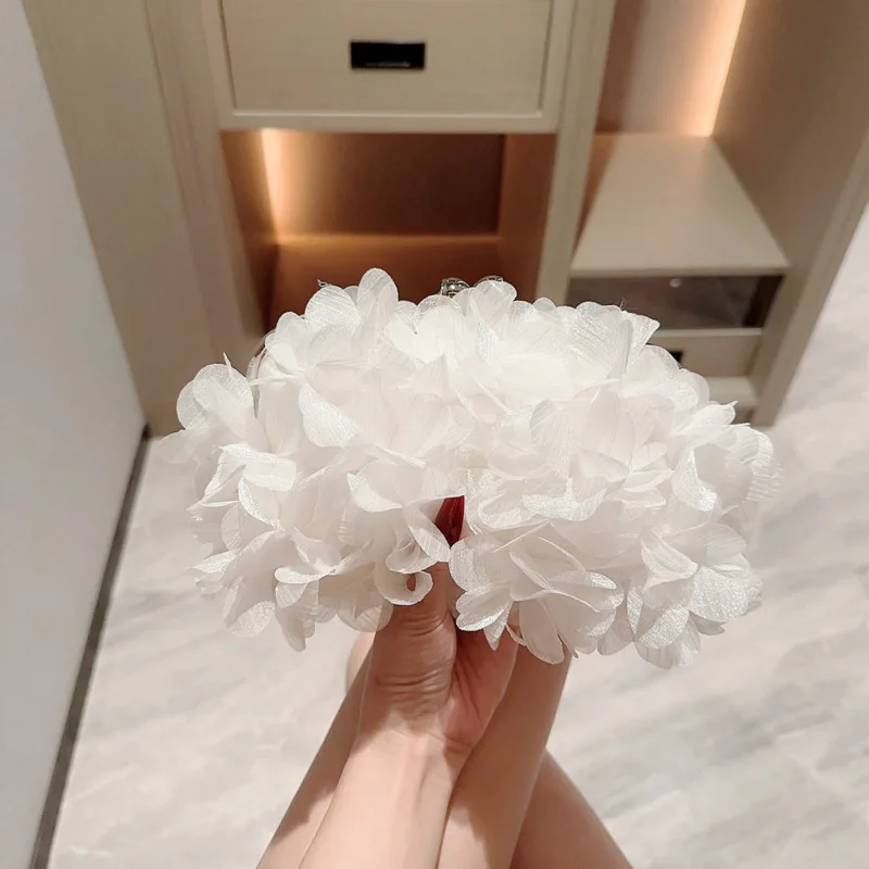 Wedding Dress Bag White Bride Clutches Ladies Party Handbag Woman Evening Flower Bags Floral Wedding Clutch