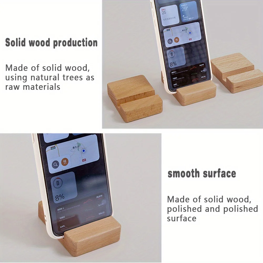Multifunctional Desktop Mobile Phone Holder Portable Desktop Mobile Phone Stand Universal Wooden