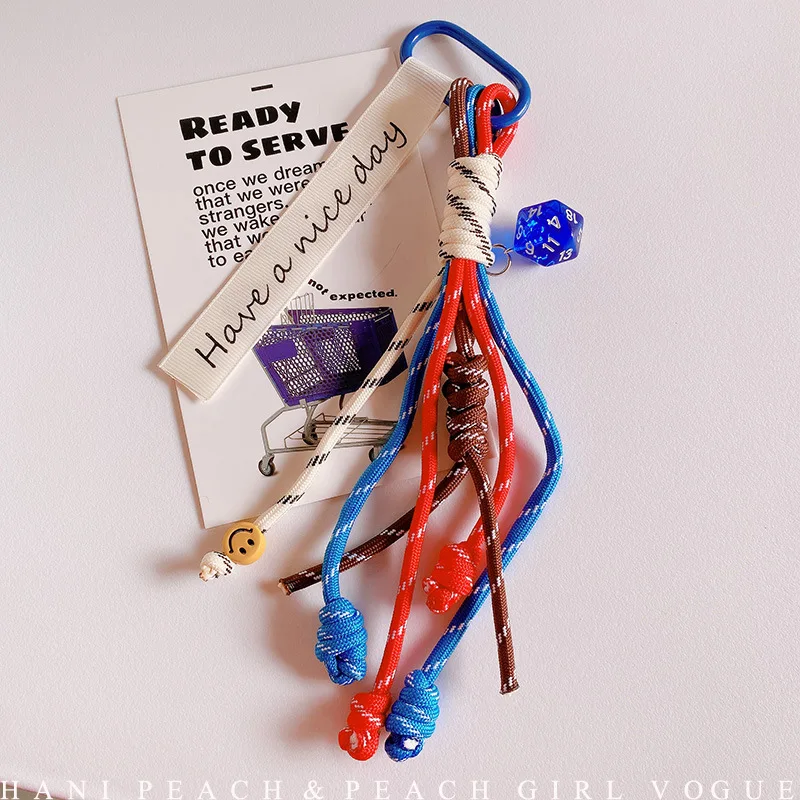 HD9192A2 color red and blue with woven rope bag pendant keychain pendant pendant creative multi-sided dice