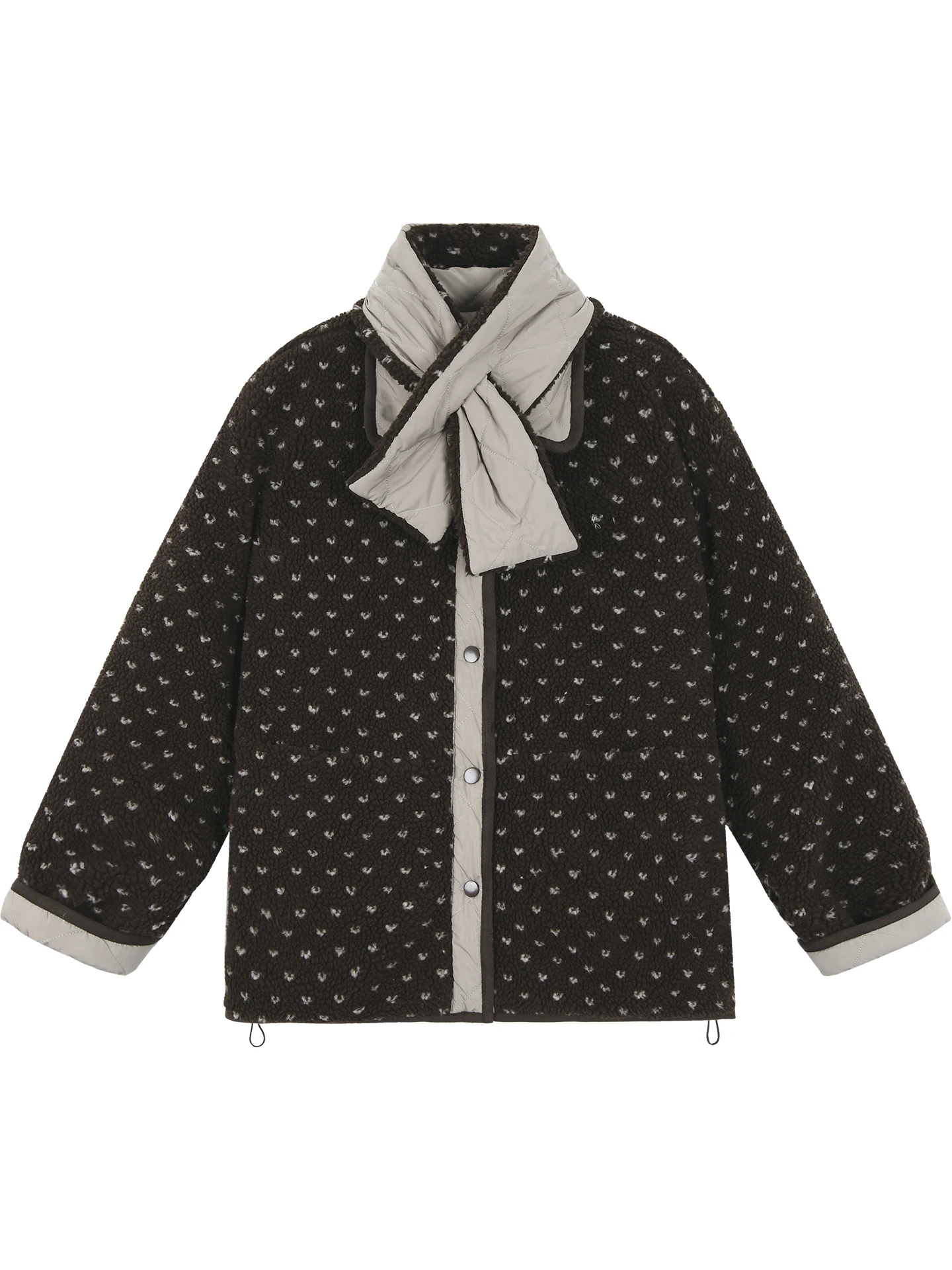 

Sli Winter Cotton Jaet Women's Faionable Quilted Coat High-End Feeling Straight Cut Simple Design Long Sve Coat