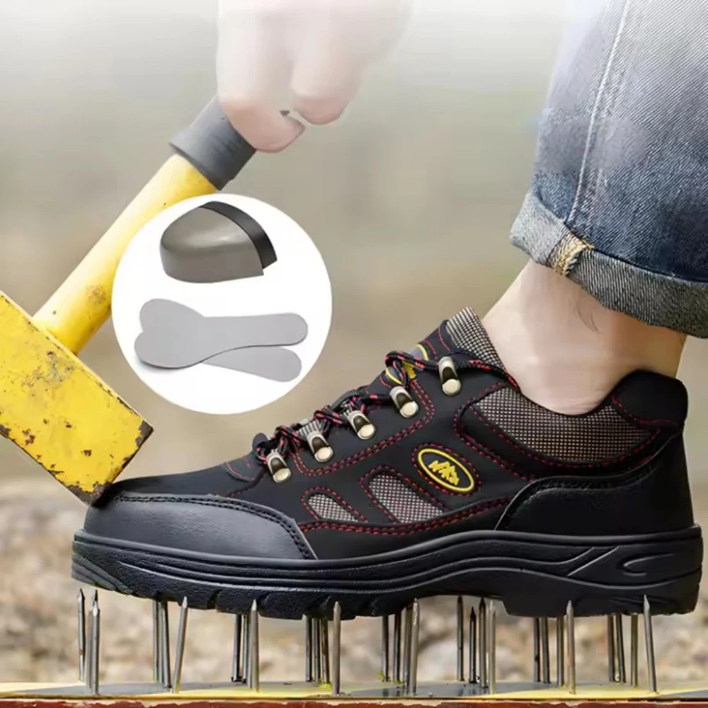 ArmorToe All Season Microfiber Safety Shoes Steel Toe Puncture Proof Anti Fatigue Non-Slip Mountain Grip Work & Trek #Armor3004