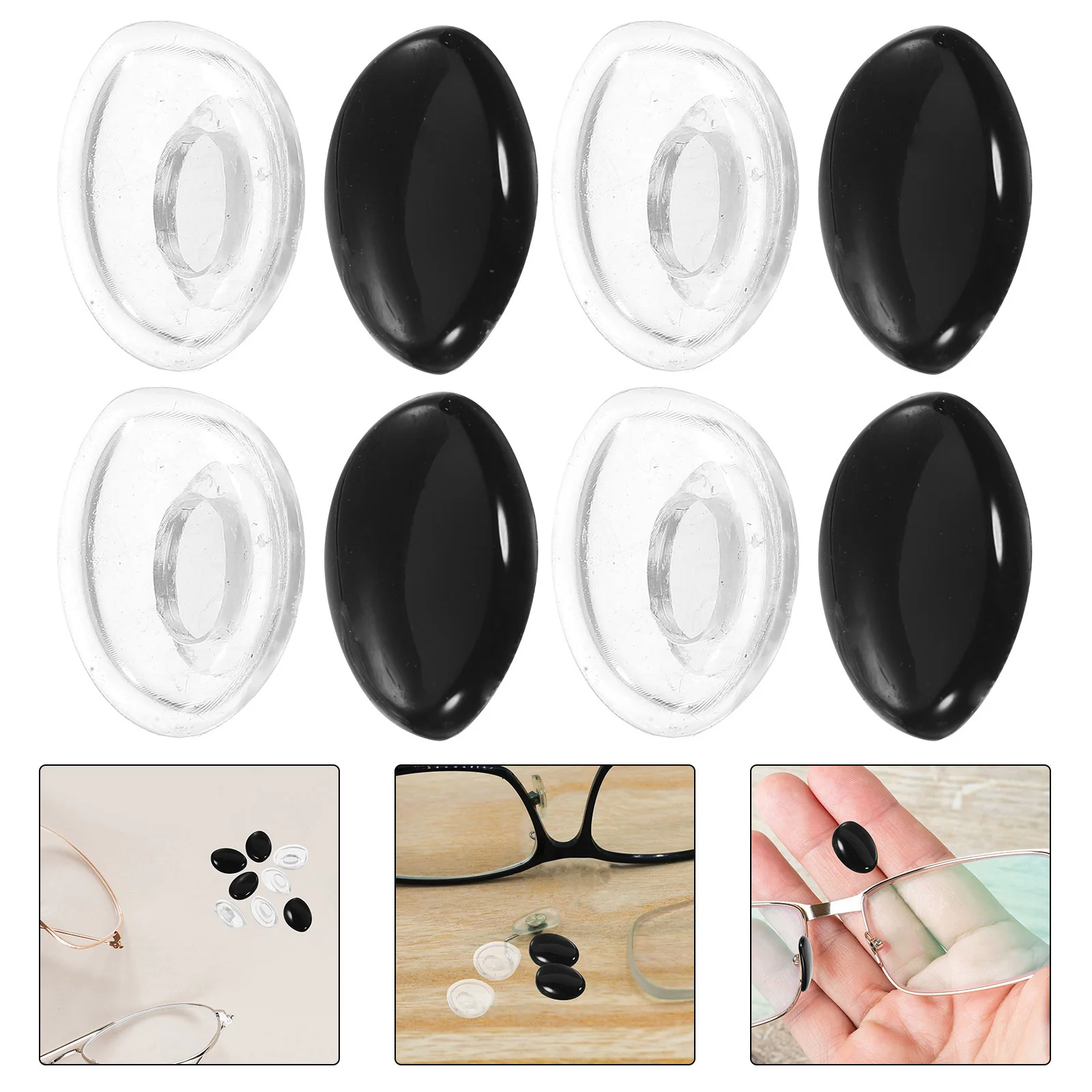 

4Pairs Children Eyeglass Nose Pads Silicone Soft Anti-Slip Replacement for Kids Glasses Frame Comfort Fit Nose Cushion