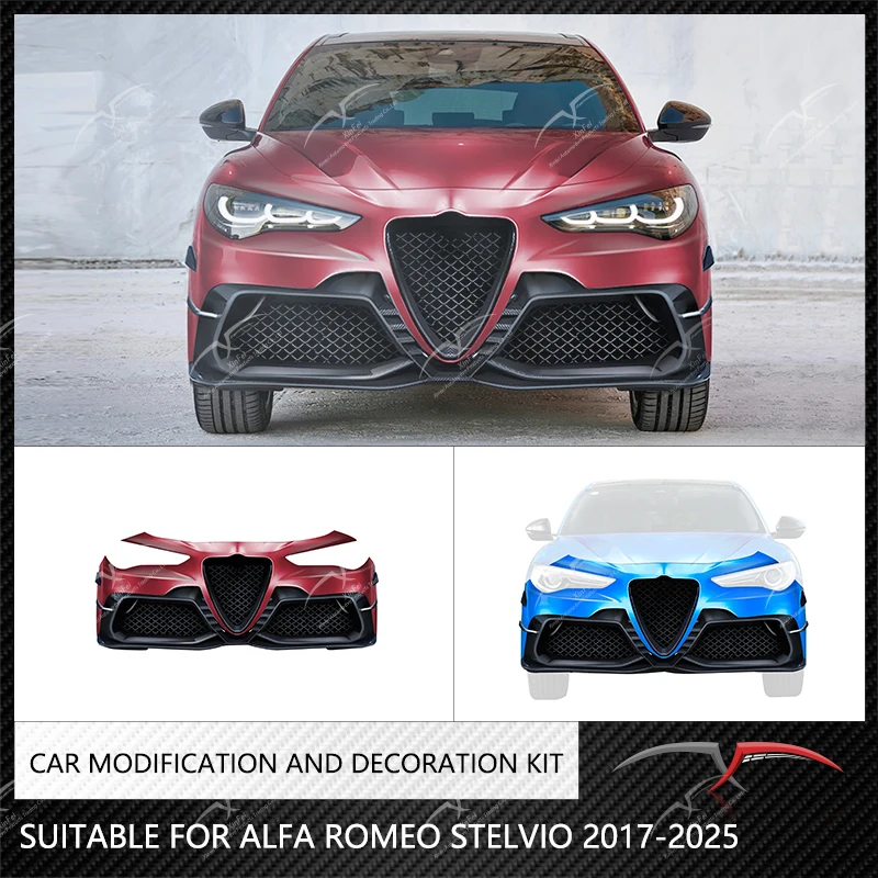 Suitable for Alfa Romeo Stelvio 2017-2025 front bumper carbon fiber car exterior modification and decoration accessories