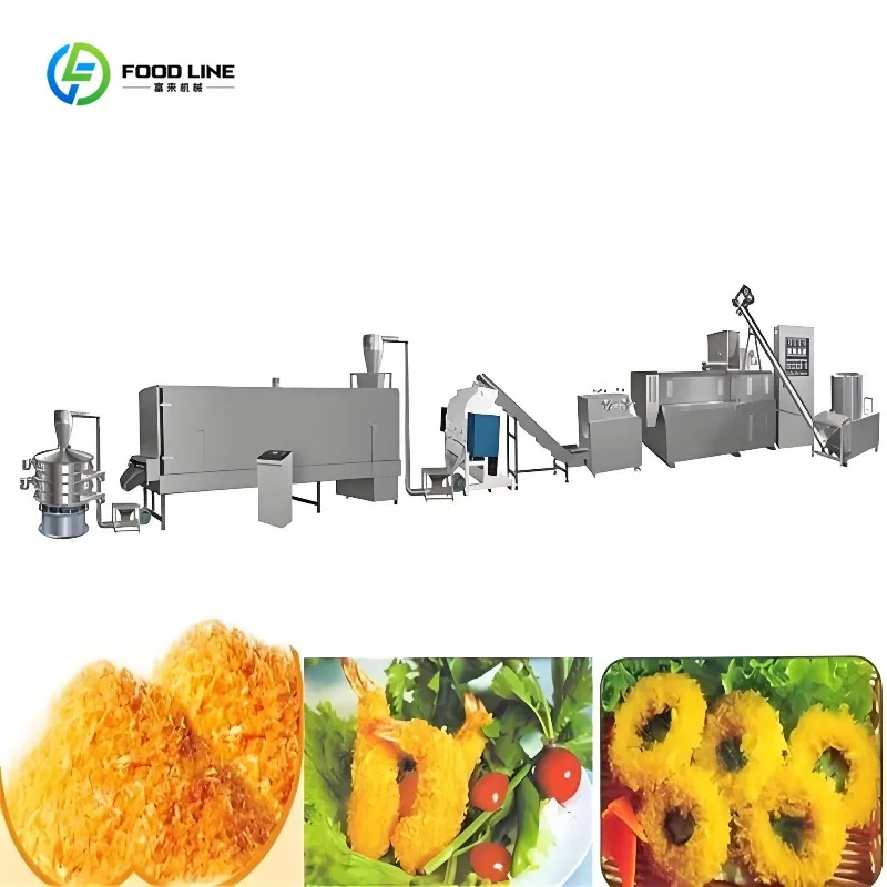 Full Automatic Bread Crumb Making Machine Twin Screw Extruder 304 Stainless Steel Equipment Custom